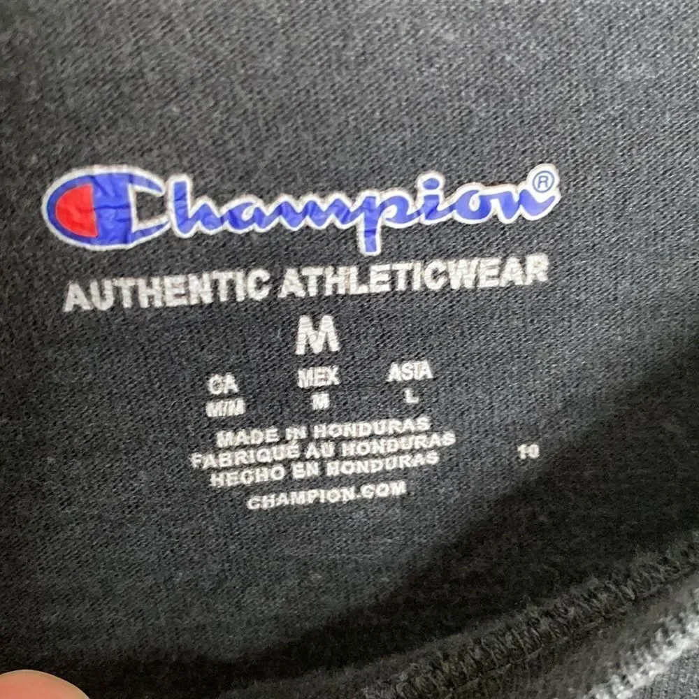 CHAMPIOMen’s Black T Shirt with Front and Back Print Size M - Picture 2 of 3